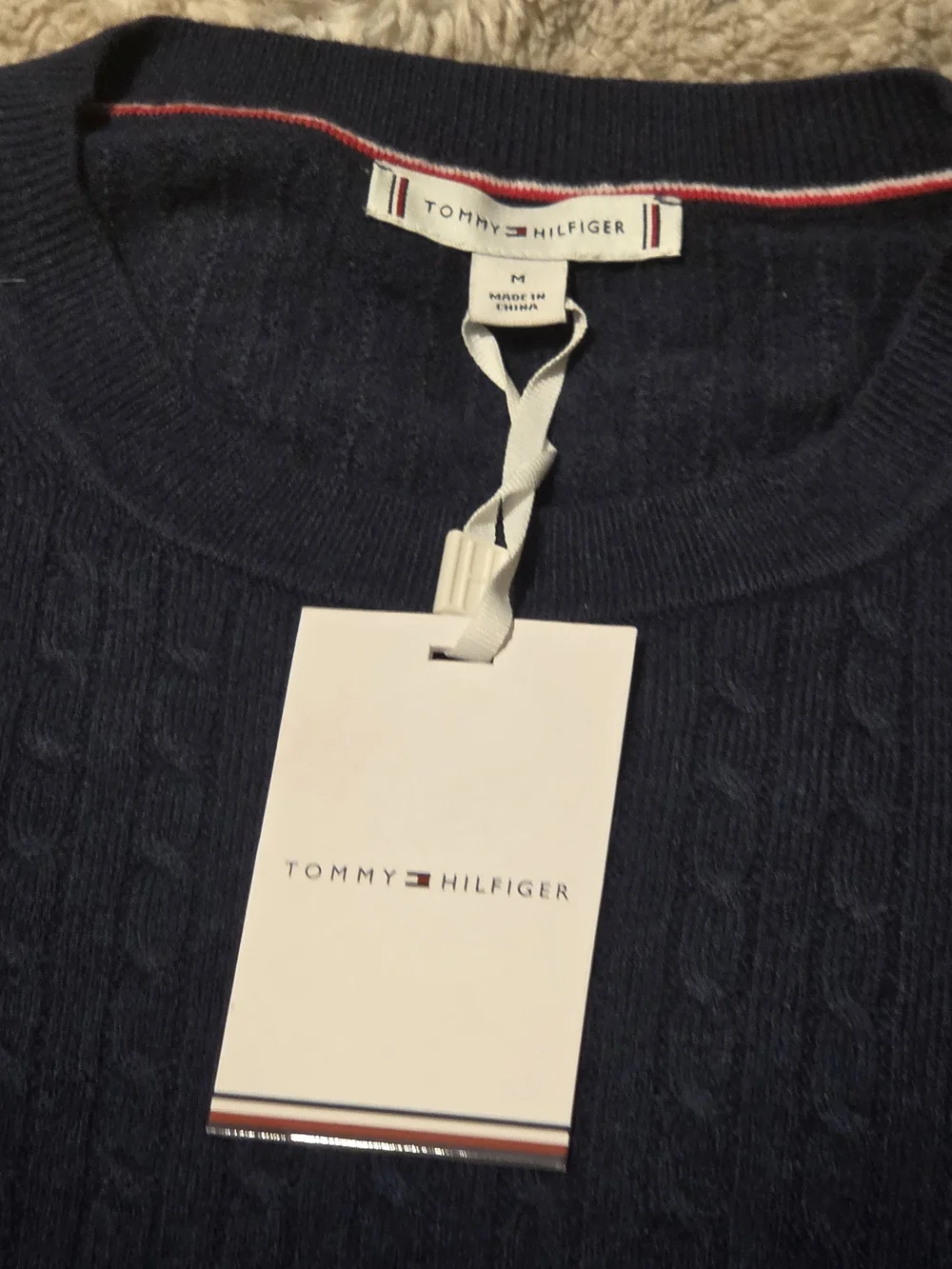 NWT Tommy Hilfiger Navy Cable Knit Sweater Vest - Size M